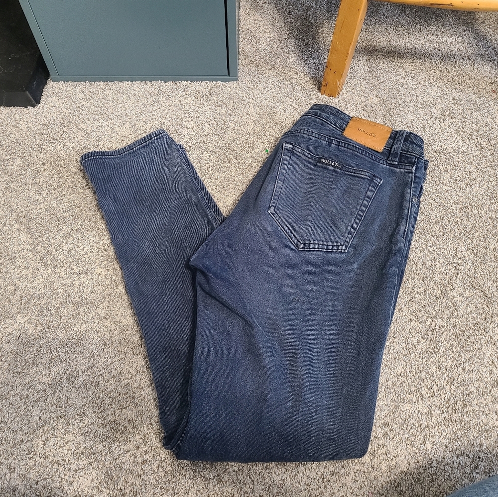 Rolla's Tim Slims Slim Fit Dark Wash Jeans Size 33x32